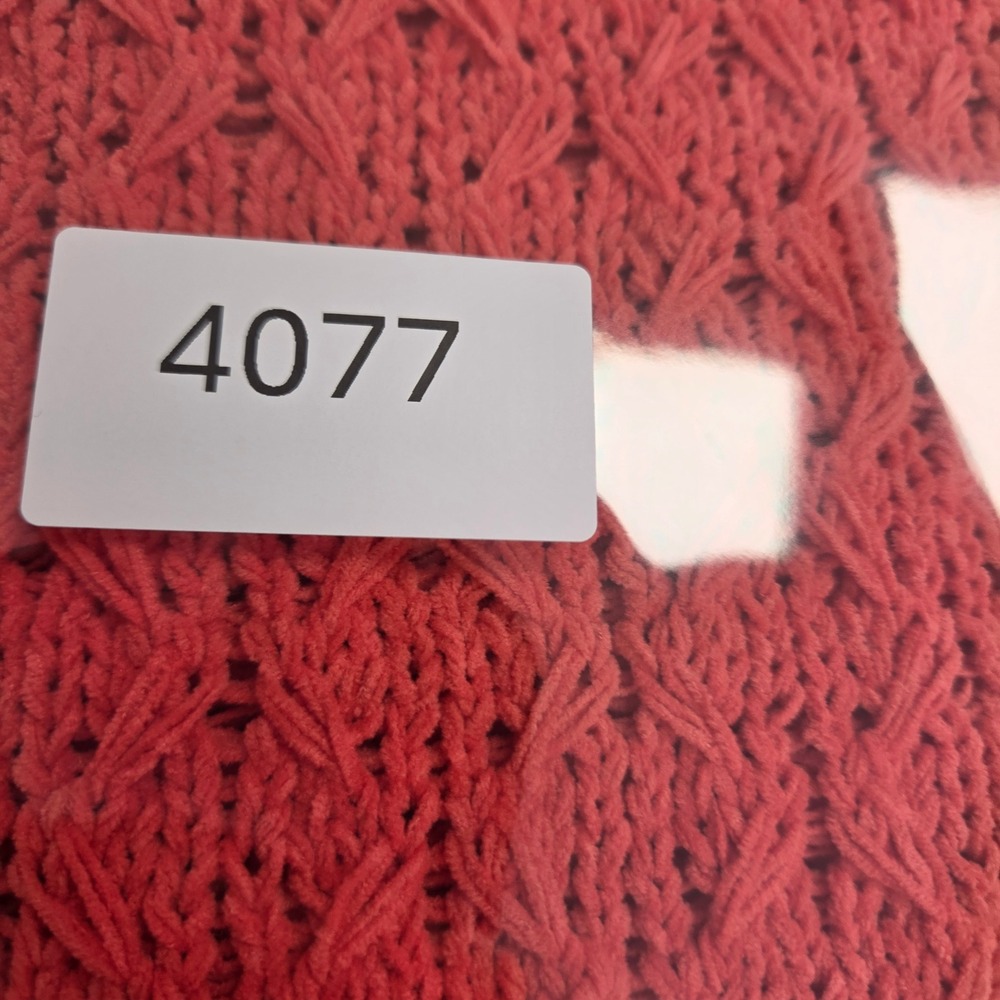 Seven7 Womens Coral Pink Pointelle Open Knit Pullover Sweater Medium High Low